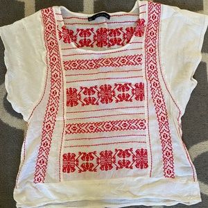 Summer blouse with red embroidery